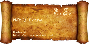 Máj Edina névjegykártya